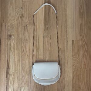 H&M White Crossbody Bag with Gold Detailing